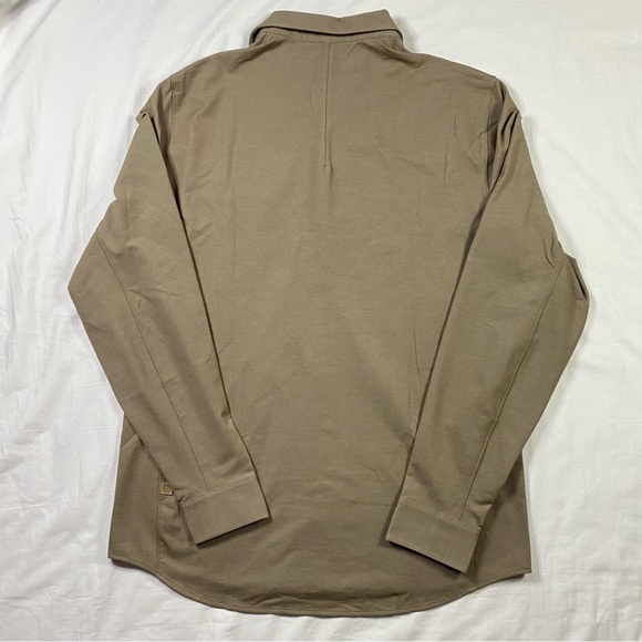 Lululemon Commission Long Sleeve Shirt ALSC Cafe Au Lait Brown Tan Men's Size M - Picture 5 of 6